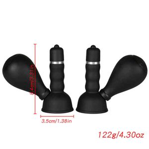 NXY SEX PUMP TOYS 2PCS Nipplar Vibrator för Kvinnor Nippel Sucker Bröst Vakuum Klitorisk Stimulering Förstoring Oral 1221