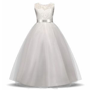 Elegant blomma flicka klänning tonåring vit formell prom klänning för bröllop barn tjejer långa klänningar barn kläder ny tutu prinsessa 210331