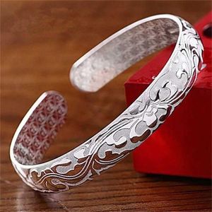 Bangle Selling Fashion Women Female Jewelry 999 Sterling Silver Bangles Cuff Bracelets High Quality Gifts