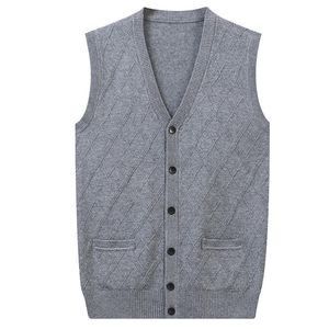 Wholesale wool vest mens for sale - Group buy Men s Vests Arrival V neck Cardigan Mens Solid Sleeveless Sweaters Cardigans Wool Knitted Men Cashmere Warm Vest