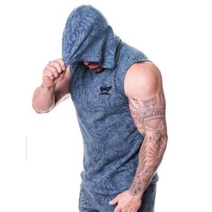 Wholesale vest for gym for sale - Group buy Men s Vests Hooded Running Jacket Sleeveless Solid Color Cardigan Sweatshirt Hoody Tops Gyms Sport Vest Camouflage Fashion