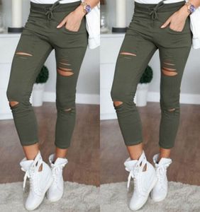 Kobiety Czarny White Ripped Denim Jeans Femme Casual Myte Otwory Spodnie Push Up Rozbieranie Szkody Vintage Spodnie