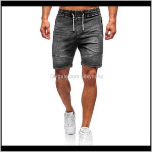 Jeans Clothing Apparel Drop Delivery 2021 Mens Casual Shorts Elastic Tether Wash Knee Length Sports Denim Shorts1 Cjmxn
