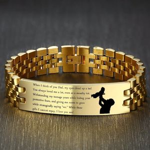 Fashion Tennis Bracelets Gold Tone Stainless Steel Link Chain pulsera masculina Custom DIY Engraving Name Love Info Gifts