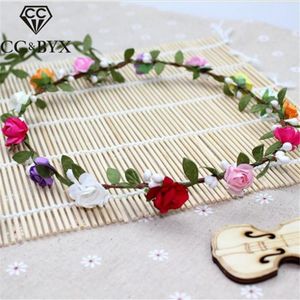 Clipes de cabelo Barrettes coroas de flores Tiaras hiarbands Wrinalh Wreath Romantic Handmade Acessórios de casamento para a noiva Jóias de Jóias de Praia Su