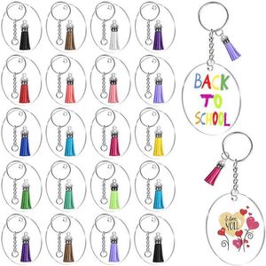 Akryl Keychain Blanks, 30pcs akrylämnen, 30 st nyckelring Ringar och 36st hopp Ringar för DIY Keychain Crafting H0915