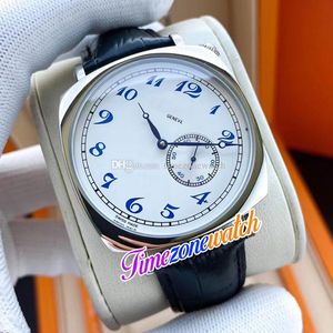 40mm Historiques American 1921 82035 Automatisk herrklocka 82035 000p-B168 Vita urtavla Blue Markers Steel Case Leather Strap Gents W2167