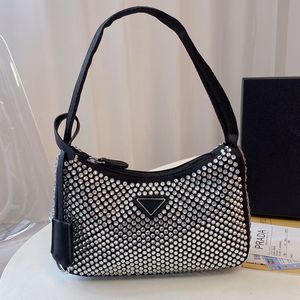 5A Top Luxury Armpit Bag Designer Stylish Elegant Feminine Rhinestone Handbag Real High quality Shoulder Bag
