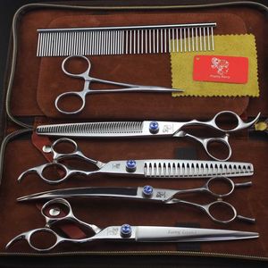 professional Poetry Kerry 8.0 inch hair scissors cutting/dense teeth thinning 440C material with leather case