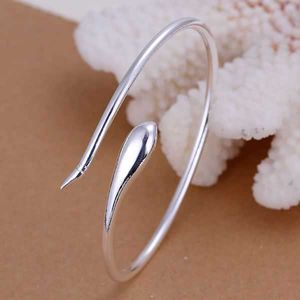 Kn-b110 Hot Selling Silver Plated Bangles for Women Silver Fashion Jewellery Snake Silvery Sterling Bracelets Q0719