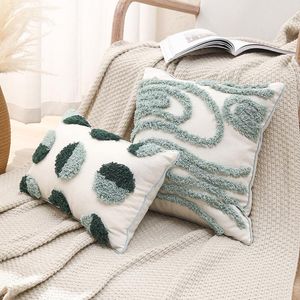 Cushion/Decorative Pillow Light Green Wind Tufted Cushion Cover Living Room Sofa Tassel Bedroom Moroccan Style 30x50cm/45x45cm