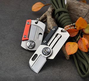 Rostfritt stål Utomhus Kniv Bärbara Småvikande Knivar Fält Mini Multi-Functional Ryggsäck Key Pendant Självförsvar EDC Tools HW518