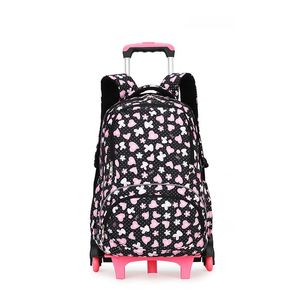 Zaino trolley impermeabile Ragazze Bambini Zaini staccabili rotolanti Borsa da scuola per bambini Ruote Borse da viaggio