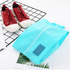 Solid Color Portable Waterproof Dust-proof Shoes Organizer Bag Oxford Cloth Travel Shoe Closet Organizers Toy Sneakers Storage Bags Handle Handbag HY0116