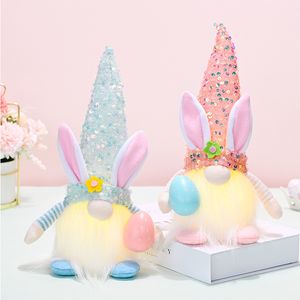 Easter Party Favors Handmade Bunny Gnomes with Light Faceless Dolls Easter Gifts for Kids Women Men