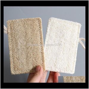 Brushes Sponges Scrubbers 117Cm Natural Loofah Pad Rec Shaped Exfoliating Remove The Dead Skin Perfect For Bath Shower And Spa