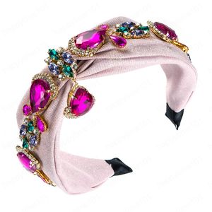 Luxo multi cor cristal pingente headbands lindo geométrico frisado bowknow hairband nupcial casamento coroas