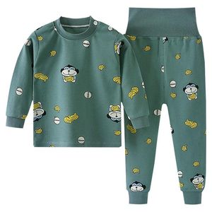 Pigiama Moda Set natalizio Abbigliamento autunnale per bambini Neonato Ragazza Cartoon Stampato 2 pezzi Tute Pigiameria per bambine