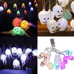 Wholesale lantern string lights indoor resale online - Hallowee Ghost Lights String M Scary Skull Lantern Light Chains Lamp Warm White Colorful Colors Battery Power Indoor Light Party Home Decor G75VYDQ