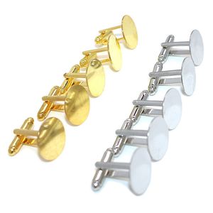 Tie Clip 100pcs Fashion Round Metal Cufflink Cuff Link Backs Blanks Plate Findings Cfflink