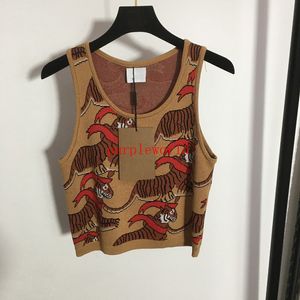 Fashion Tiger Tanks Gilet per donna Camis Classic Embroidery Knit Tops Alta elasticità Canotta di marca Top Tee