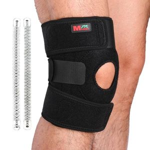 Wholesale knee brace size resale online - Adjustable Knee Brace Support Arthritis Sports Exercise Meniscus Tear Patella Guard Spring Bars One Size Black Elbow Pads