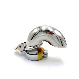 Nxy Cockrings Large Chastity Cage Giocattoli sessuali in acciaio inossidabile per uomini Cock Bird Lock Dispositivo maschio lungo in metallo con anello Bdsm 1210