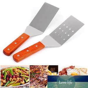 Wholesale grill cooking utensils resale online - Kitchen Spatula Wooden Handle Grill Turner Stainless Steel Metal Scrape For Teppanyaki Cheese Pizza Baking Tool Cooking Utensil