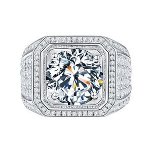 Mode Ringe Neue Männer Domineering Herren Großen Diamant Ring Volle R strass Mikro-eingelegten Silber Schmuck Großhandel