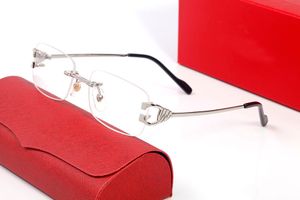 Designer Brand Luxury Carti Sunglasses Frames Fashion Men Gold Rimless Eyeglasses for Man Anti Reflective Sunglass Metal Silver Frameless
