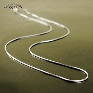 Genuine Real Pure Solid 925 Sterling Silver Chain Necklace Men Women Snake Chain Jewelry Male Female 0.7mm Collier Necklaces