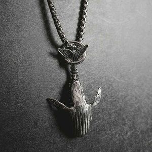 Charm Blue Whale Jumping Pendant Necklace Fashionable Men and Women Simple Necklace Sweater chain Accessories jewelry G1206