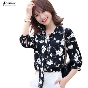 Gedruckt Hemd Frauen Retro Mode Sommer Elegante Bogen Halbe Hülse Chiffon Blusen Büro Damen Casual Arbeit Tops 210604