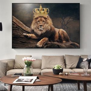 Stile moderno animale leone Tela Pittura Poster Stampa Decor Wall Art Immagini per soggiorno camera da letto