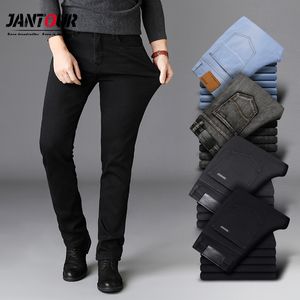 Alta Qualidade Negra Marcas Cinzentas Calças Calças Homens Roupas Roupas Elasticidade Skinny Straight Jean Clássico Denim Calças Casuais Masculino 28-40 210330