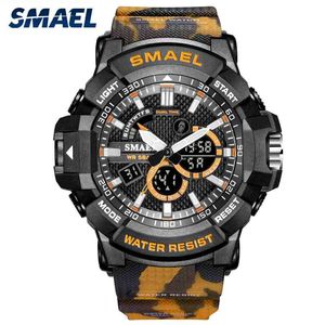 Mens Watches Military 50m Waterproof Sport Watch Camouflage Stopwacth LED Alarm Clock For Male 1809B relogio masculino Watch Men 210407