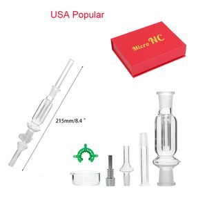 Großhandel 10mm Glassammler-Kit Konzentrat Rauch Handpfeife mit Glasspitze Nagel Dab Stroh für Wasser Bohrinseln Bong