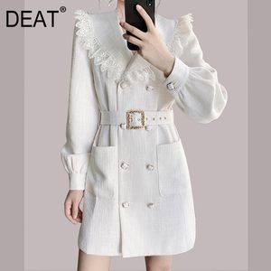 [Deat] temperamento celebridade francês vestido branco mulheres design de primavera nicho fashion 9400 210421