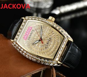 Erkek eğlence büyük elmaslar kuvars saatler üst marka deri izle gül altın takvim popüler lüks parti rhinestone high-end kol saati relogio masculino