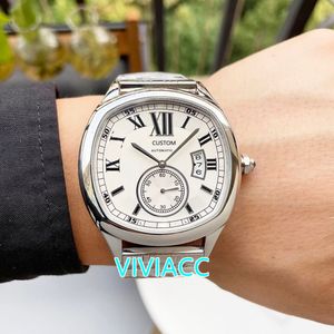 New Classic Men Multi-function Automatic Mechanical Date watch Rose Gold Stainless Steel Black White Rome Dial Watches 42mm