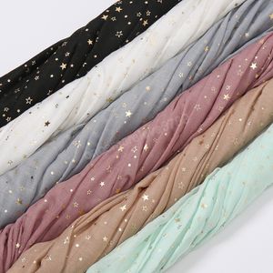 Dragonfly Skriv ut Muslim Hijabs Headscarf Bomull Tryckta sjalar Scarf Stoles Foulard Shimmer Glitter Gold Head Wraps Headband