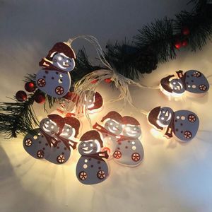 Con Pilas Santa al por mayor-Decoraciones de Navidad Decoración Luz LED Luces de cadena m Santa Claus Copos de nieve Navidad Terree Fiesta de la batería Operada
