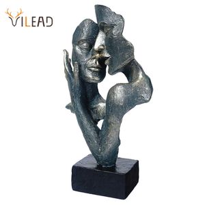 VILEAD Retro Abstract Figures Vintage Bust Statue Resin Crafts Figurines Home Decoration Living Room Interior Office Desk Decor 210607