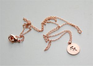 10pcs Rose Gold Zodiac 12 Constellation Cadeia Colar Colar Coin Aries Taurus Gemini Câncer Leo Virgem Libra Scorpio Sagitário Capricórnio Aquário Peixes sem caixa