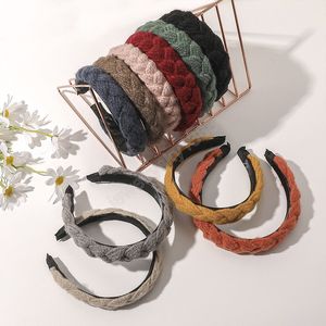 Mode Retro Twist Geflecht Haar Hoop 2022 Frauen Grobe Wolle Stirnband Koreanischen Stil Elegante Woolen Haarbänder Haar Zubehör