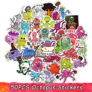 50 PCS Octopus Stickers Waterproof Cartoon Ocean Animals Sticker DIY Laptop Fridge Skateboard Guitar Car Decals Funny Kids Gifts