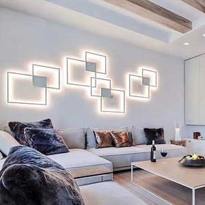 Hartisan Design LED Wandleuchte Wohnzimmer Schlafzimmer Foyer Wandleuchte Dekoration Lampe rund/quadratisch montierte LED-Beleuchtung 210724