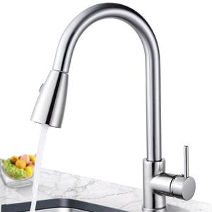 US/UK/RU/EU/AU Multifunctional Stainless Steel Bathroom Kitchen Basin Faucet Pull Out and Cold Water Sink Tap Home el 211108