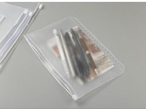 A6 Clear Punched Binder Pockets for Notebooks 6 Holes Zipper Cover Loose Leaf Bags PVC Frosted Notebook Inserts Organize Document Storage Folders