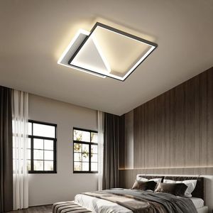 Quadratische LED-Deckenleuchte für Schlafzimmer, Küche, Foyer, modernes Schwarz-Weiß-Design, Hängelampe, Flur, Esszimmer, Acryl, feste Lichter